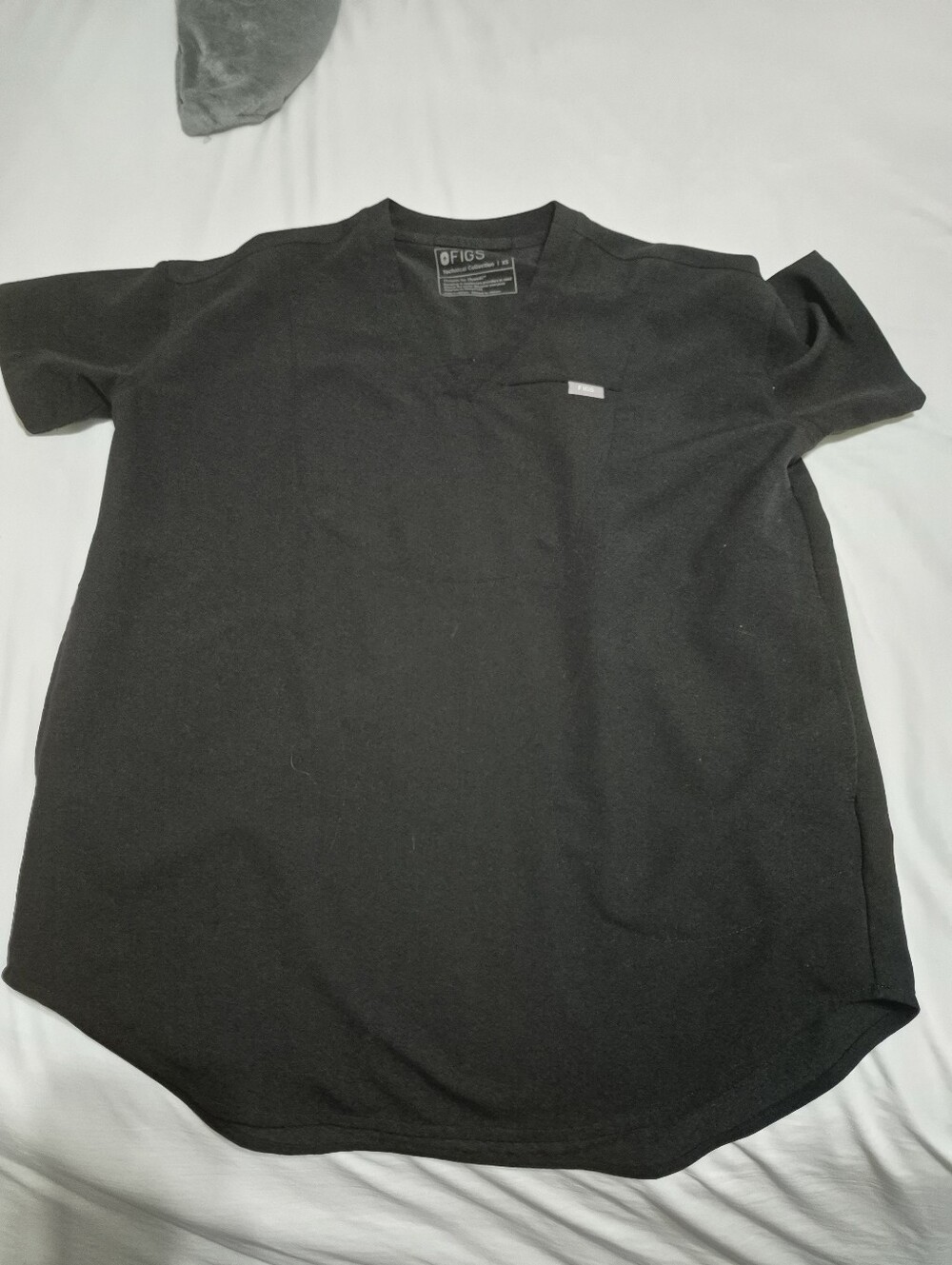 FIGS Women's Black Short-Sleeve V-Neck Shirt Xs